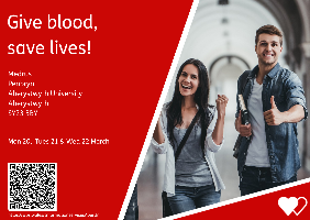 Welsh Blood Service on campus March 20 - 22